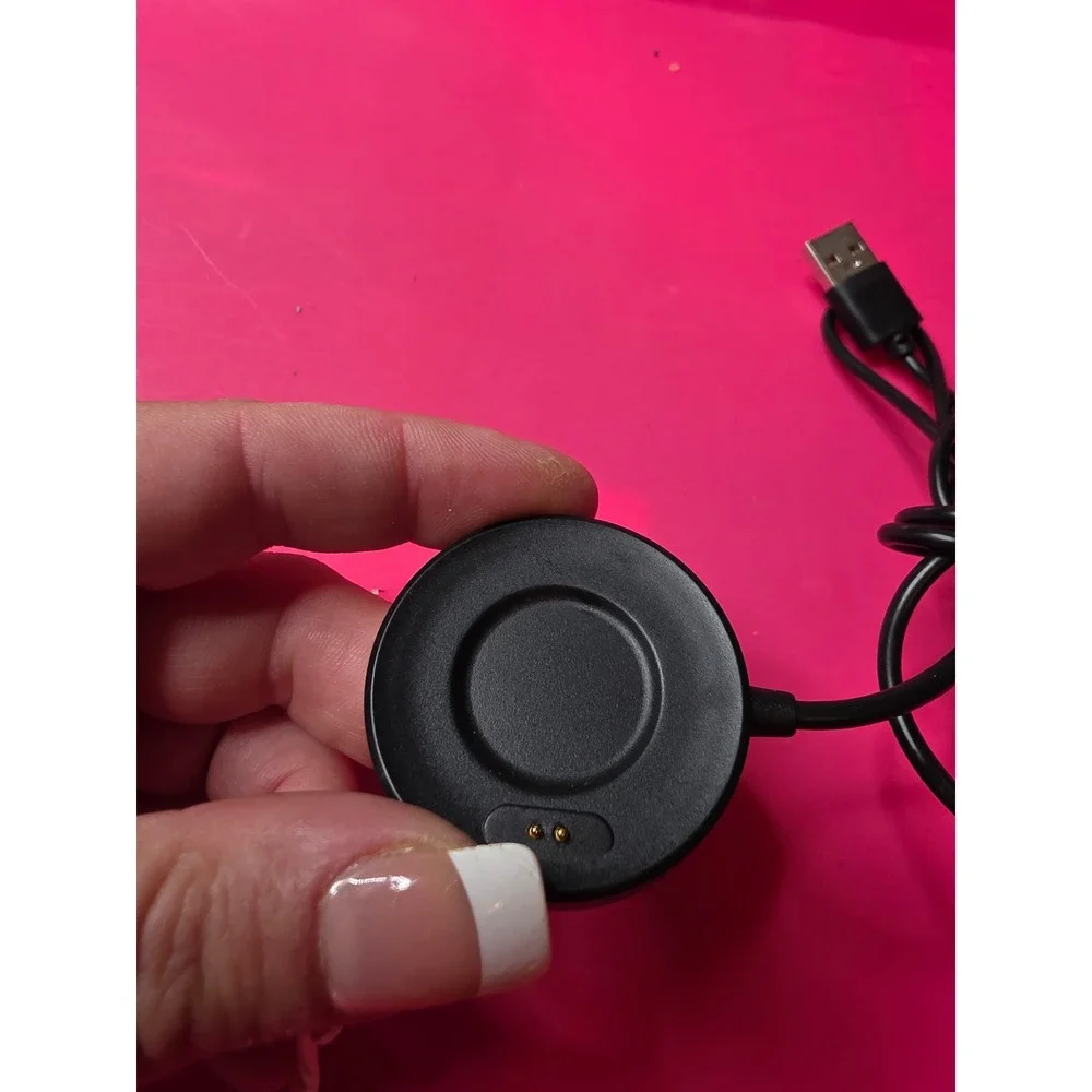 Magnetic Smartwatch Charger Cable 2-Pin USB Charging Dock Cord Black Replacement